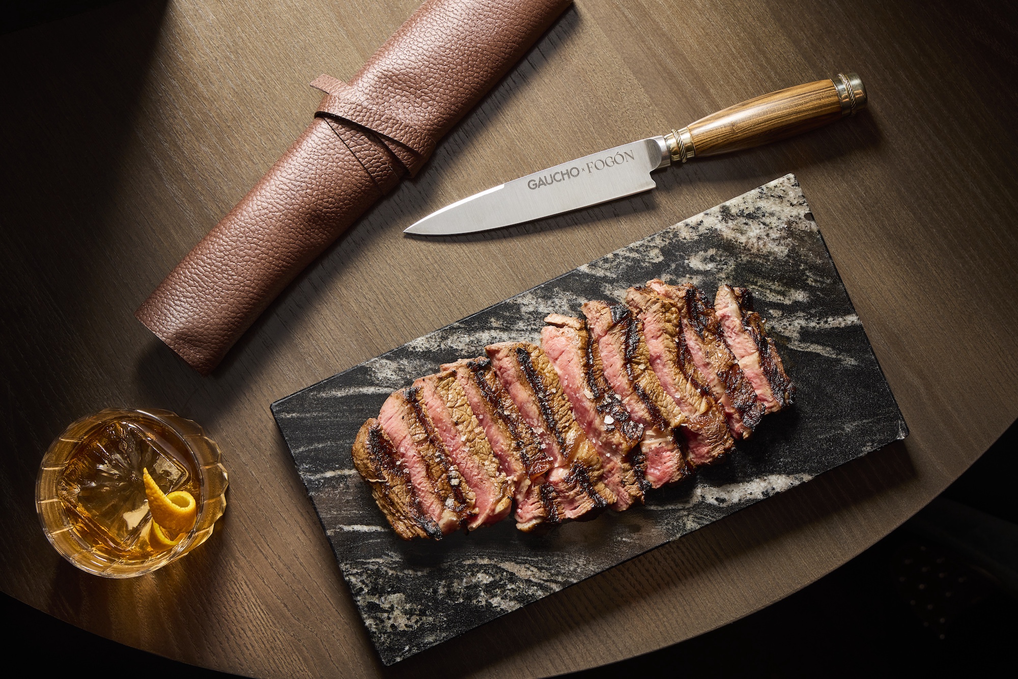 Miso-Chipotle Marinated Ribeye with Gaucho x Fogón Asado engraved knife